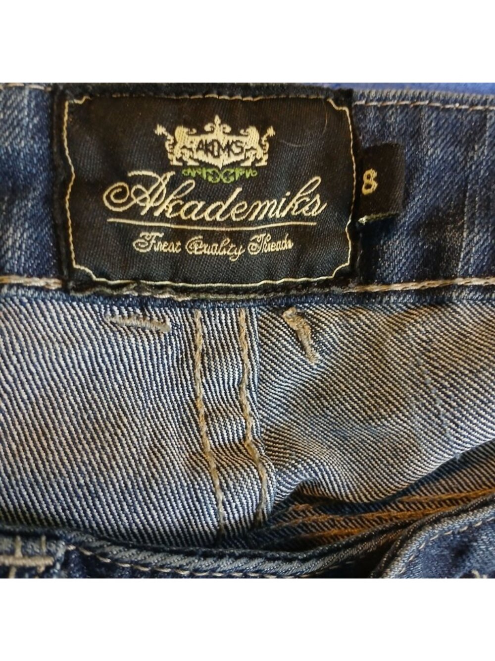 Akademiks Womens Sz 8 Embellished Skinny Jeans Sequin Back Pockets Dark Wash *N3 - Picture 8 of 15